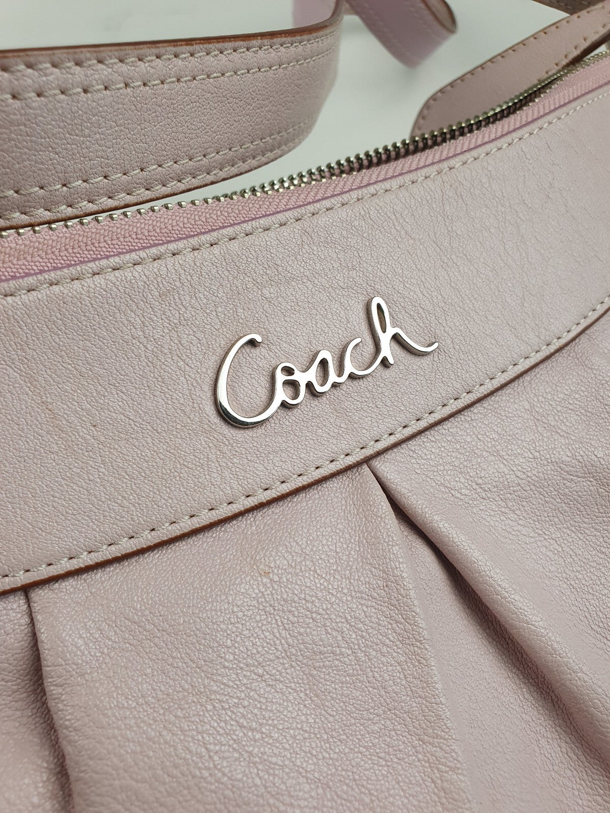 Vintage Coach Pink Leather Shoulder Bag