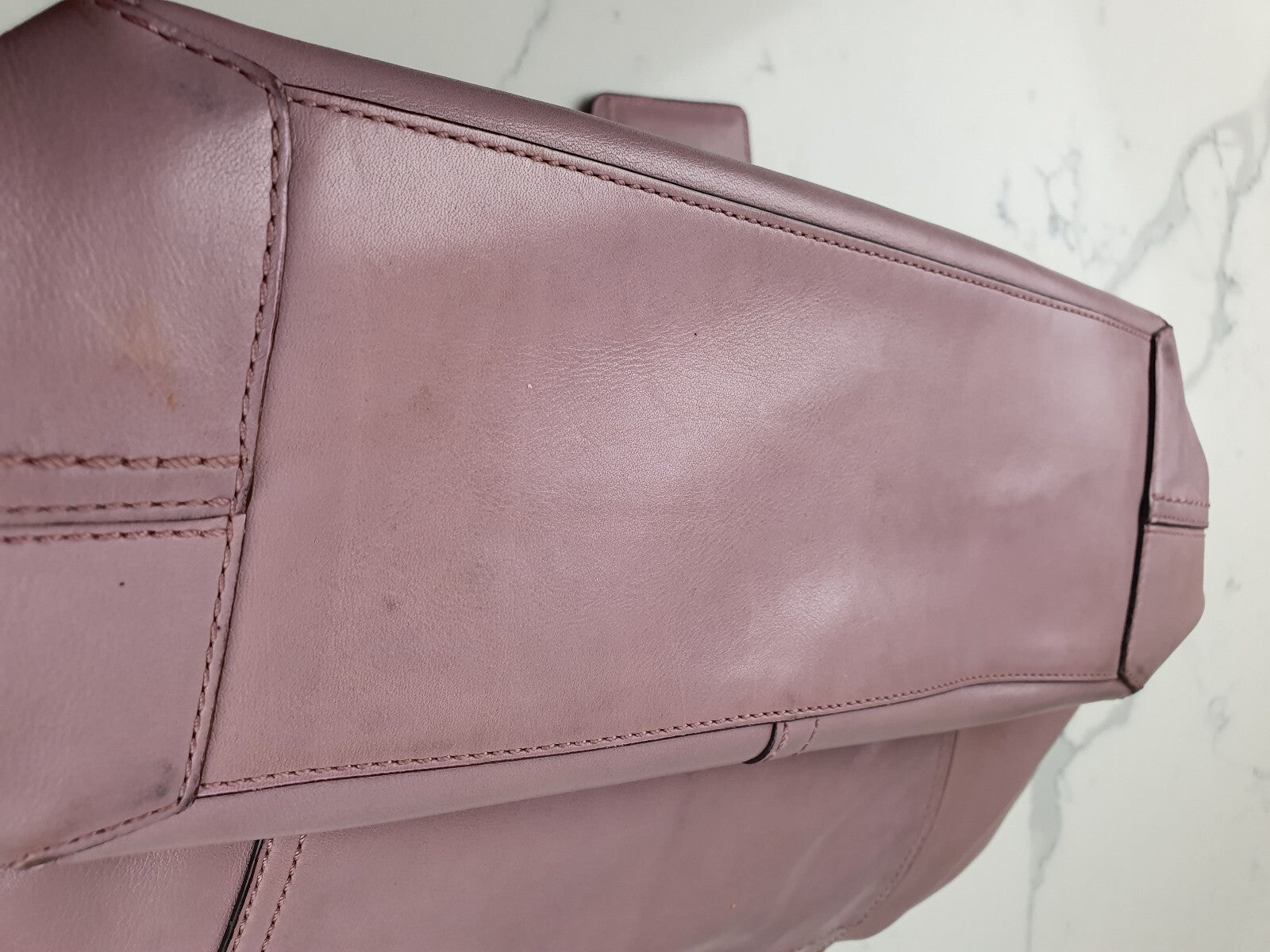 Coach Vintage Purple Leather Tote Bag