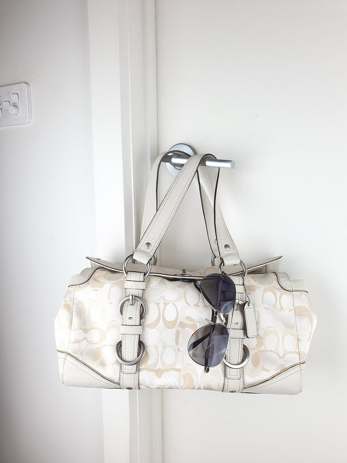 Authentic RARE Coach Chelsea Optic Signature Satchel with turnlock