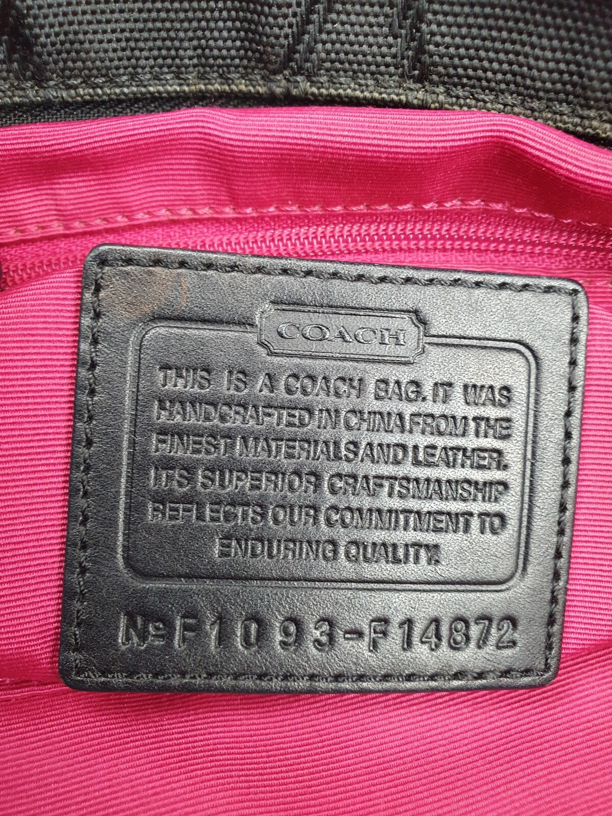 Coach Vintage Black Signature Nylon Shoulder Bag