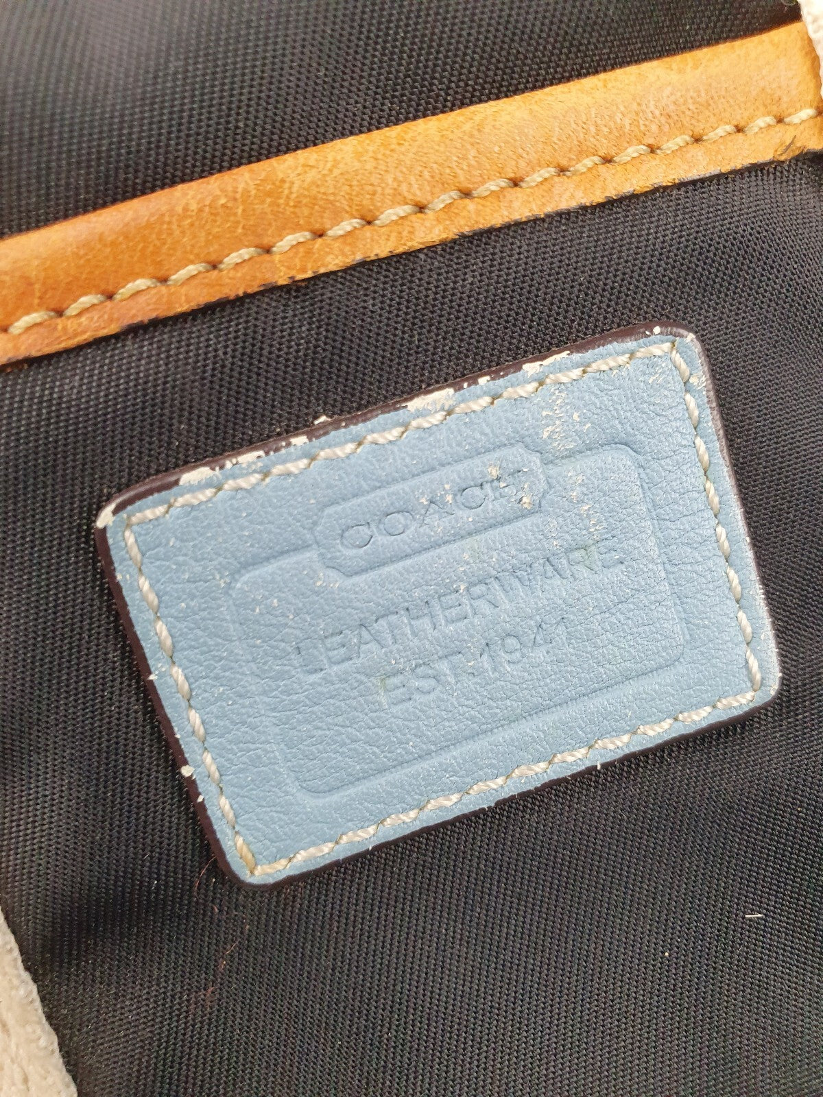 Coach Mini Black Tote Bag with Brown and Cream handles