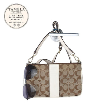 Coach Signature Canvas Crossbody Bag with Leather Trim