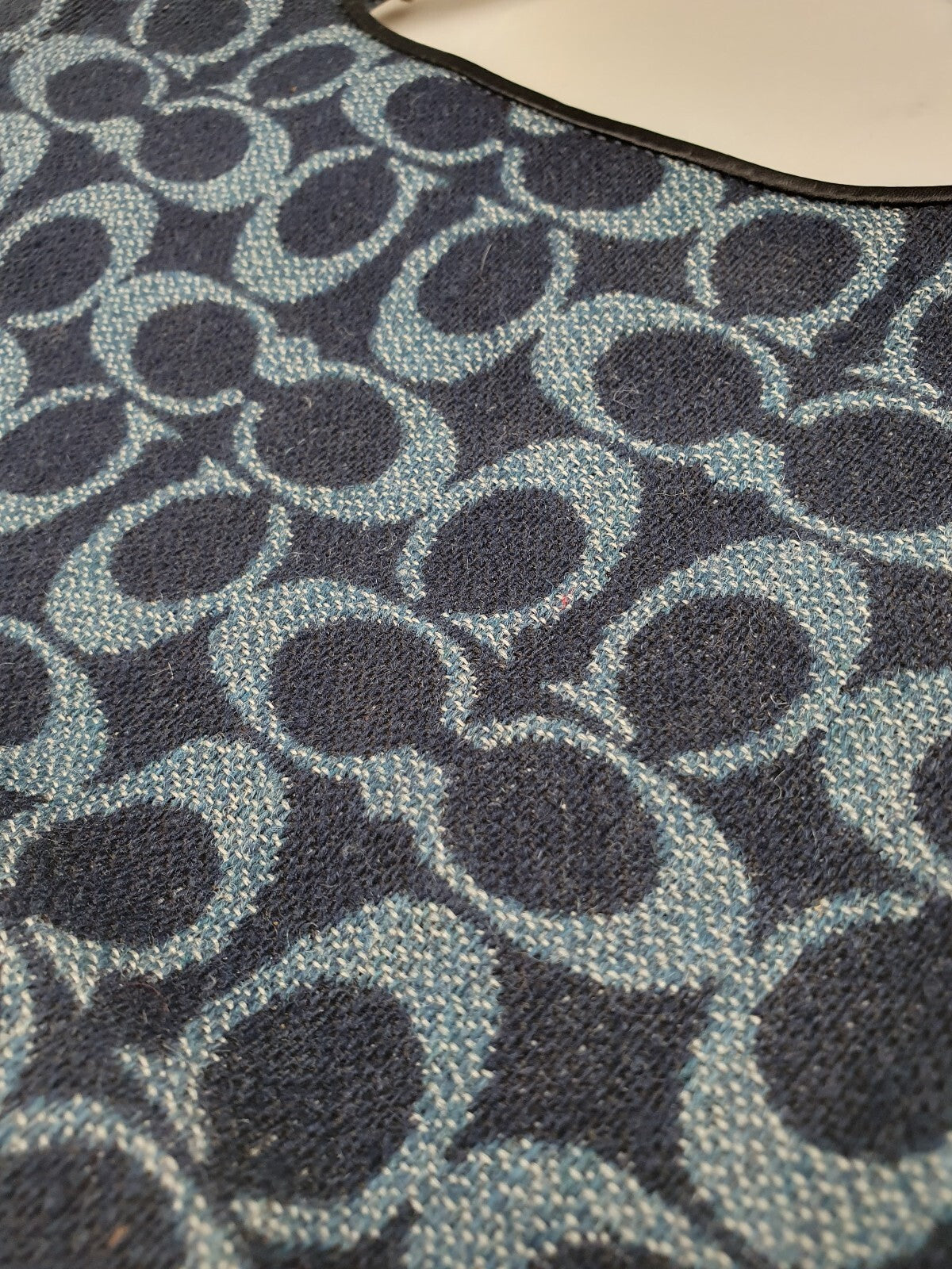 COACH Signature Wool Navy 8139 Shoulder Bag