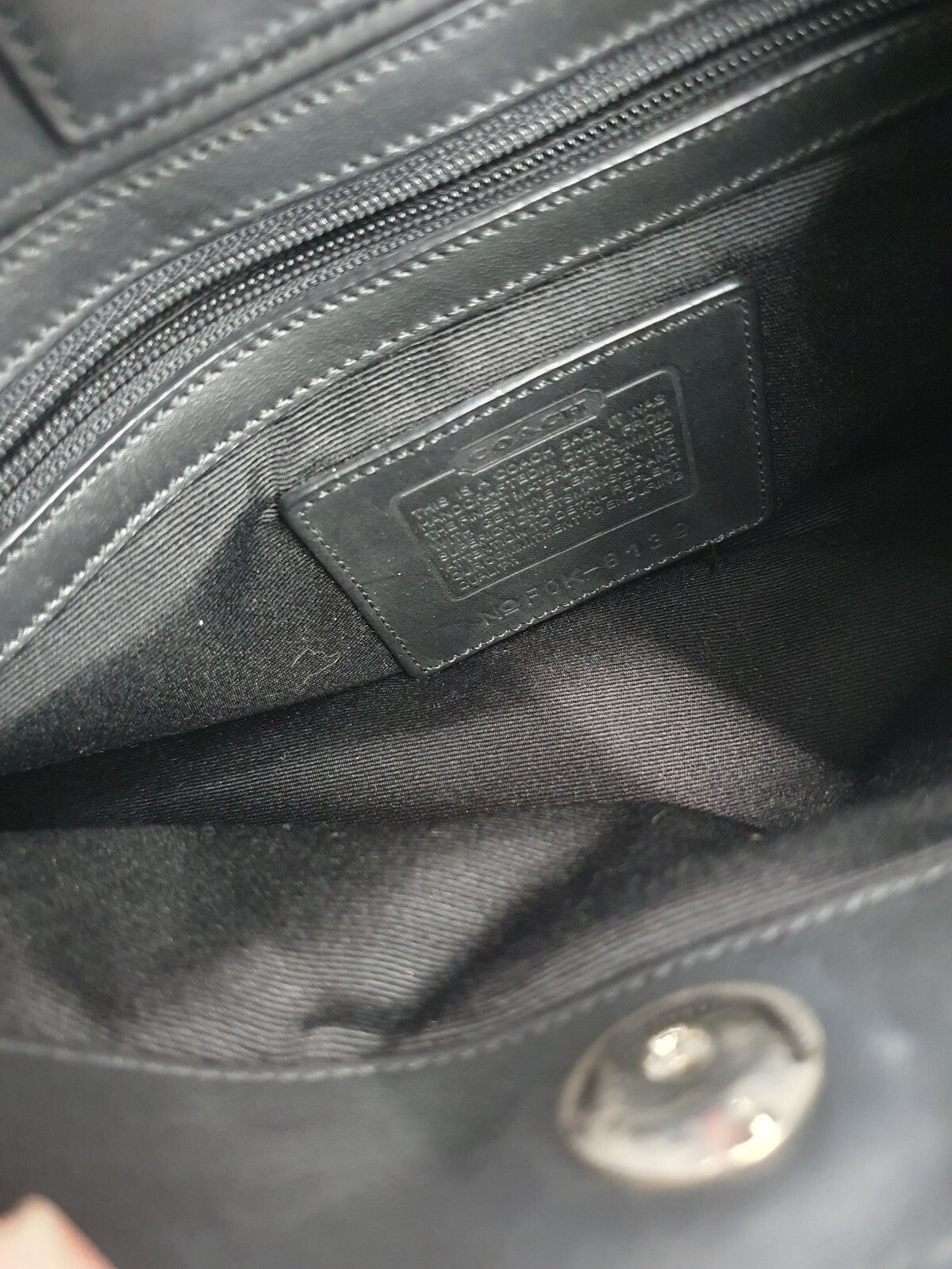 COACH Signature Wool Navy 8139 Shoulder Bag