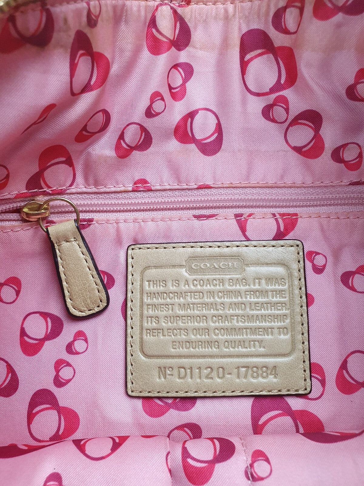 Vintage Coach Beige Leather Shoulder Bag