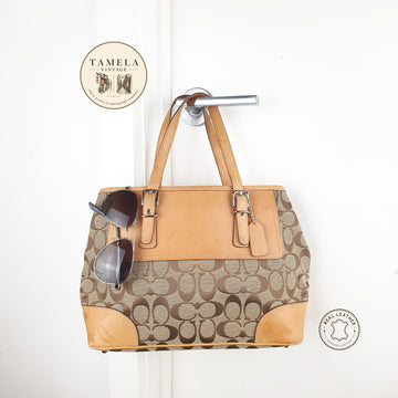 Coach Signature Canvas and Leather Tote Bag