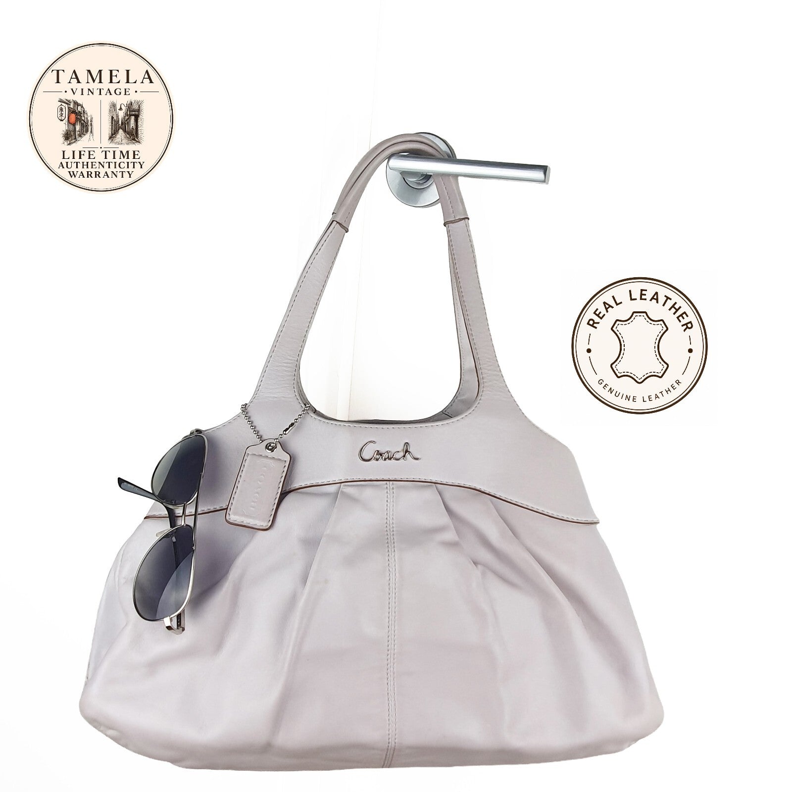 Coach Lavender Leather Shoulder Bag