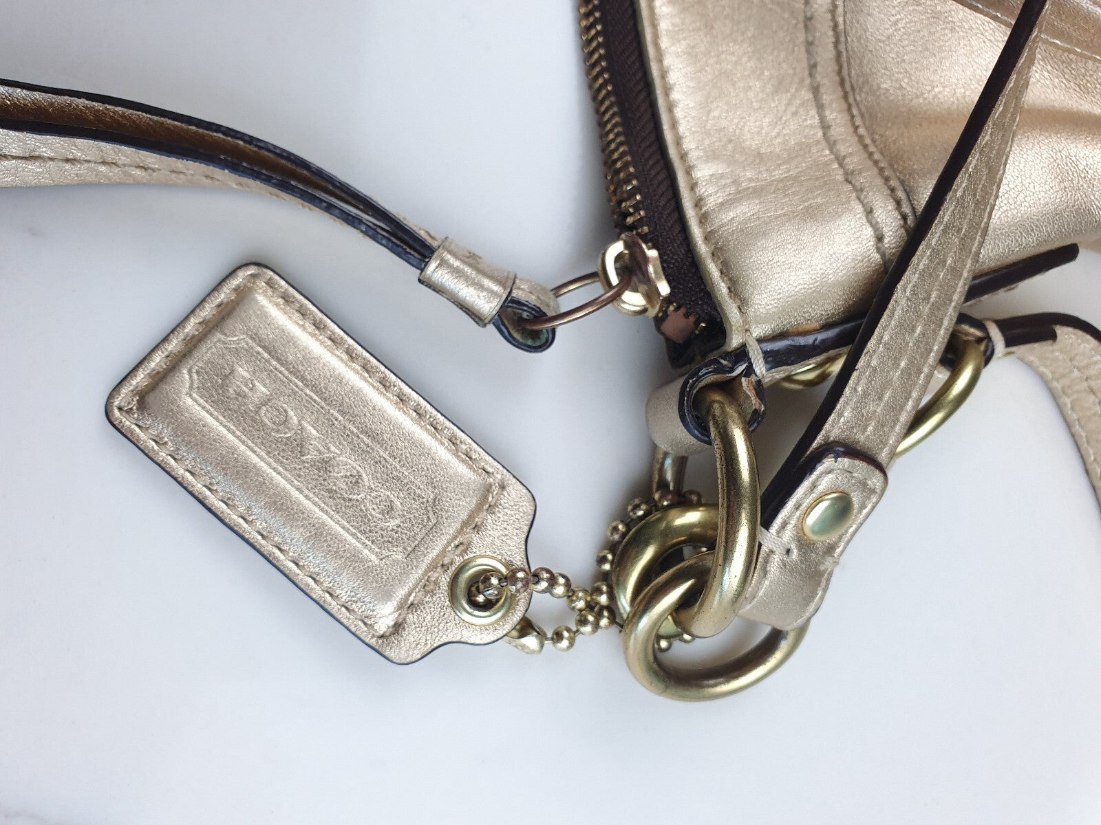 Coach Vintage Gold Leather Shoulder Bag