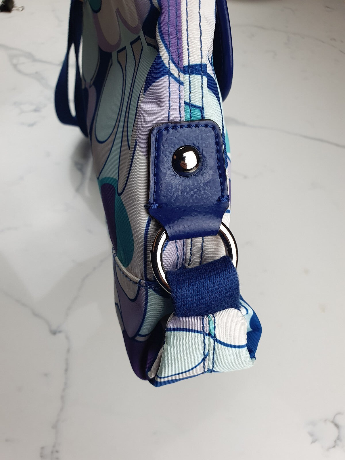Coach Blue Purple Patterned Crossbody Bag