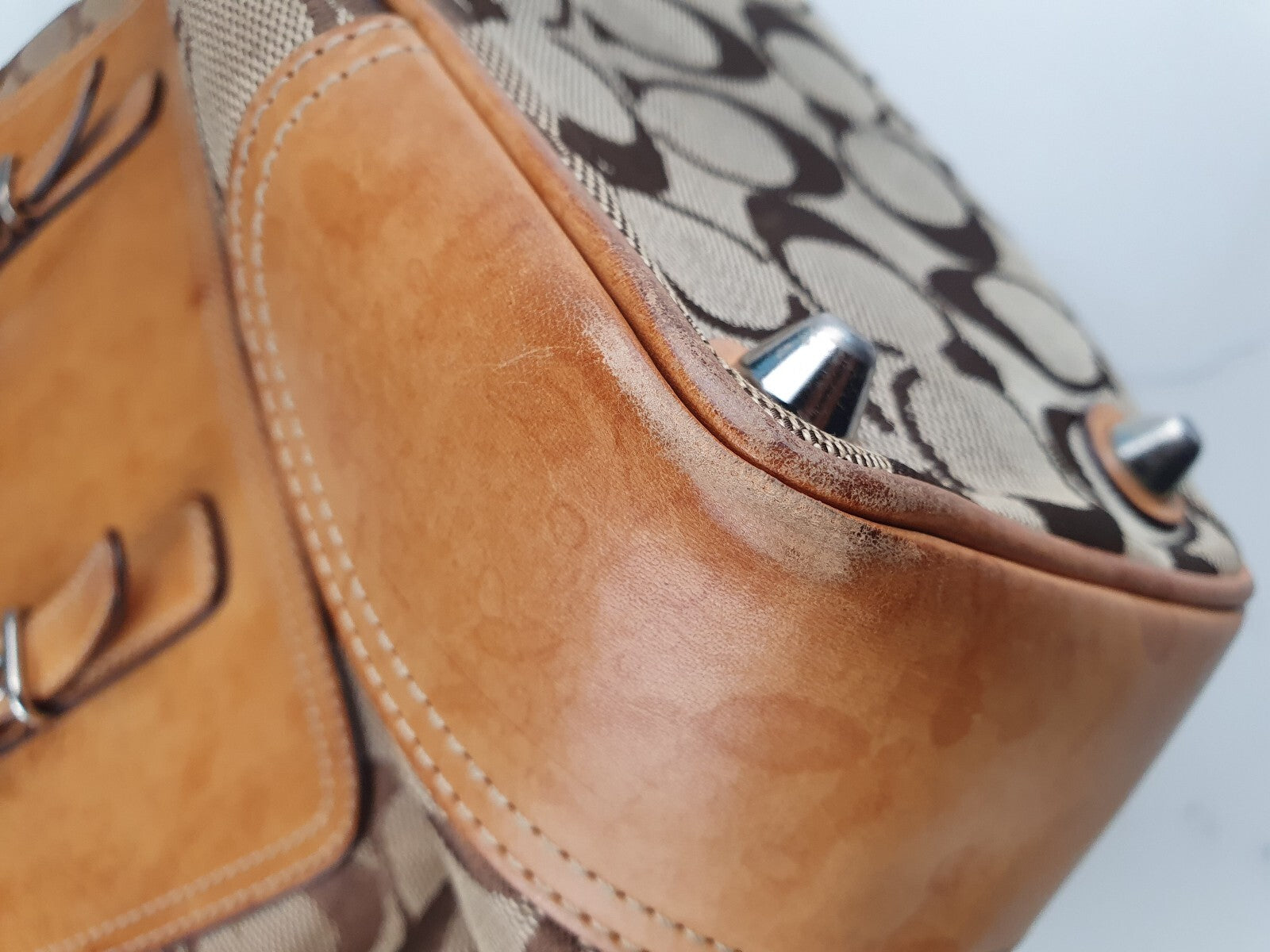 Coach Vintage Signature Canvas and Leather Tote Bag
