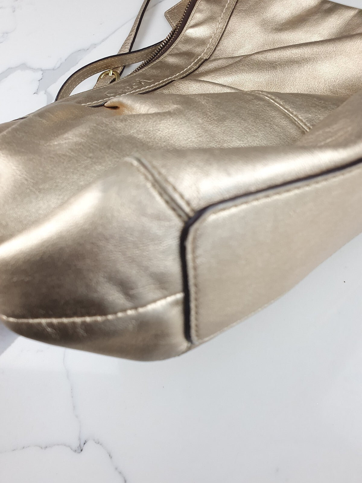 Coach Vintage Gold Leather Shoulder Bag