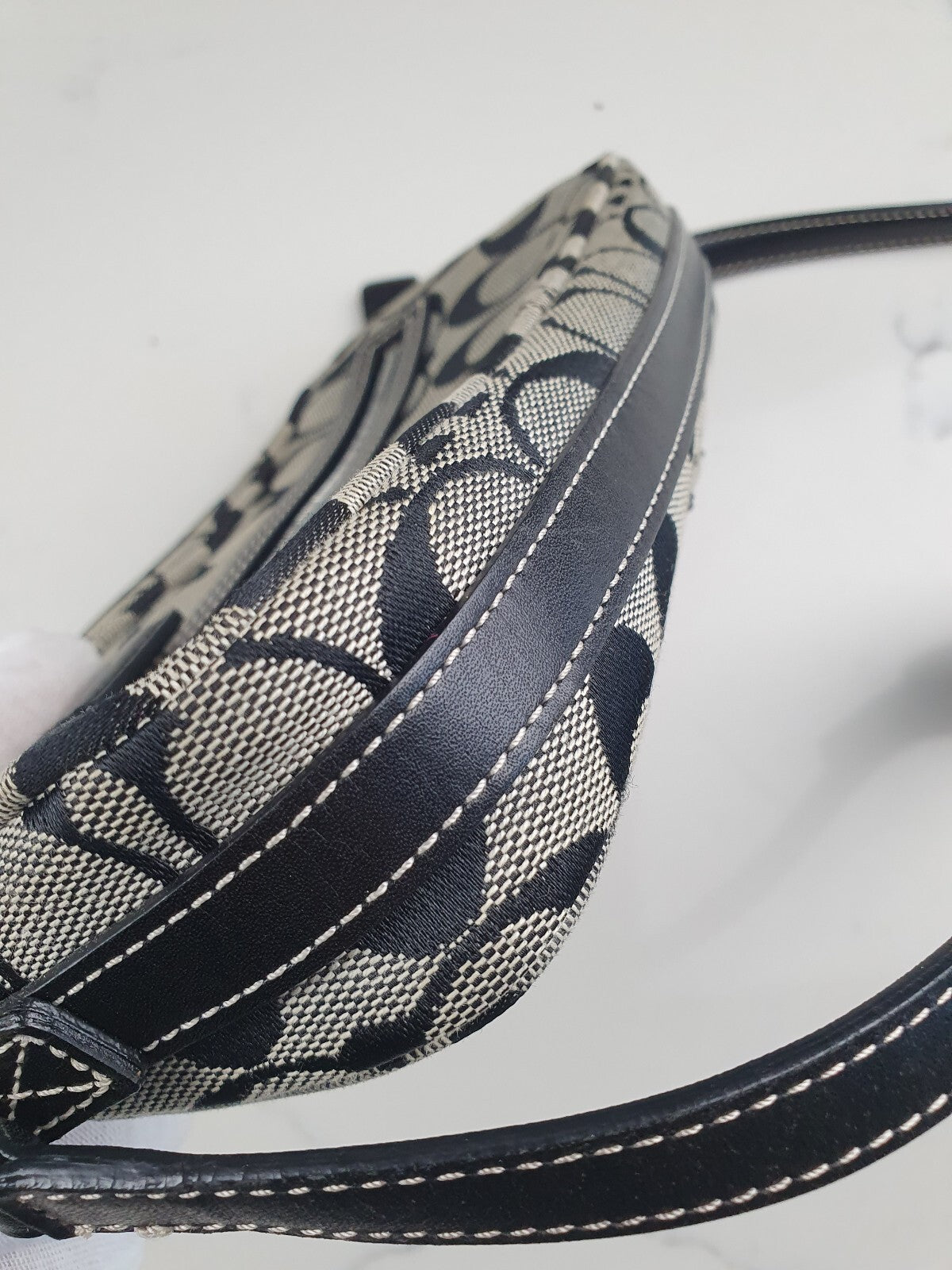 Coach Signature Canvas Crossbody Bag with Leather Trim
