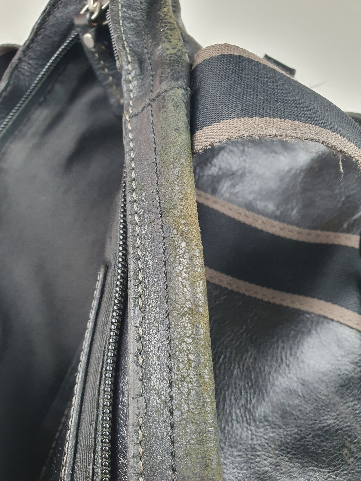 Coach Vintage Genuine Black Leather Tote Bag with Dual Front Pockets