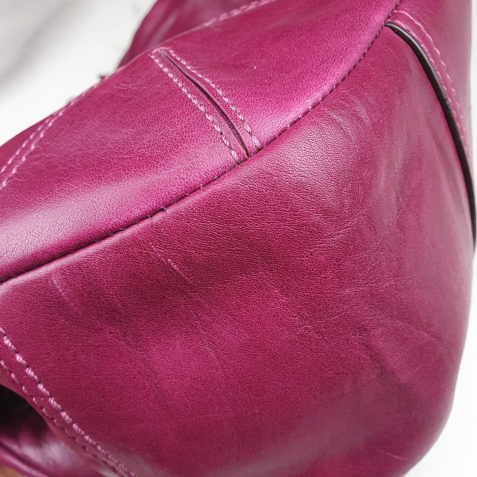 Coach Genuine Leather Purple Shoulder Bag