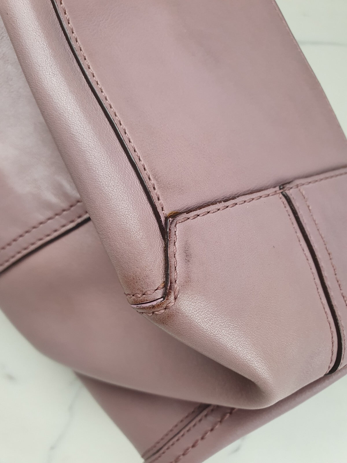 Coach Vintage Purple Leather Tote Bag