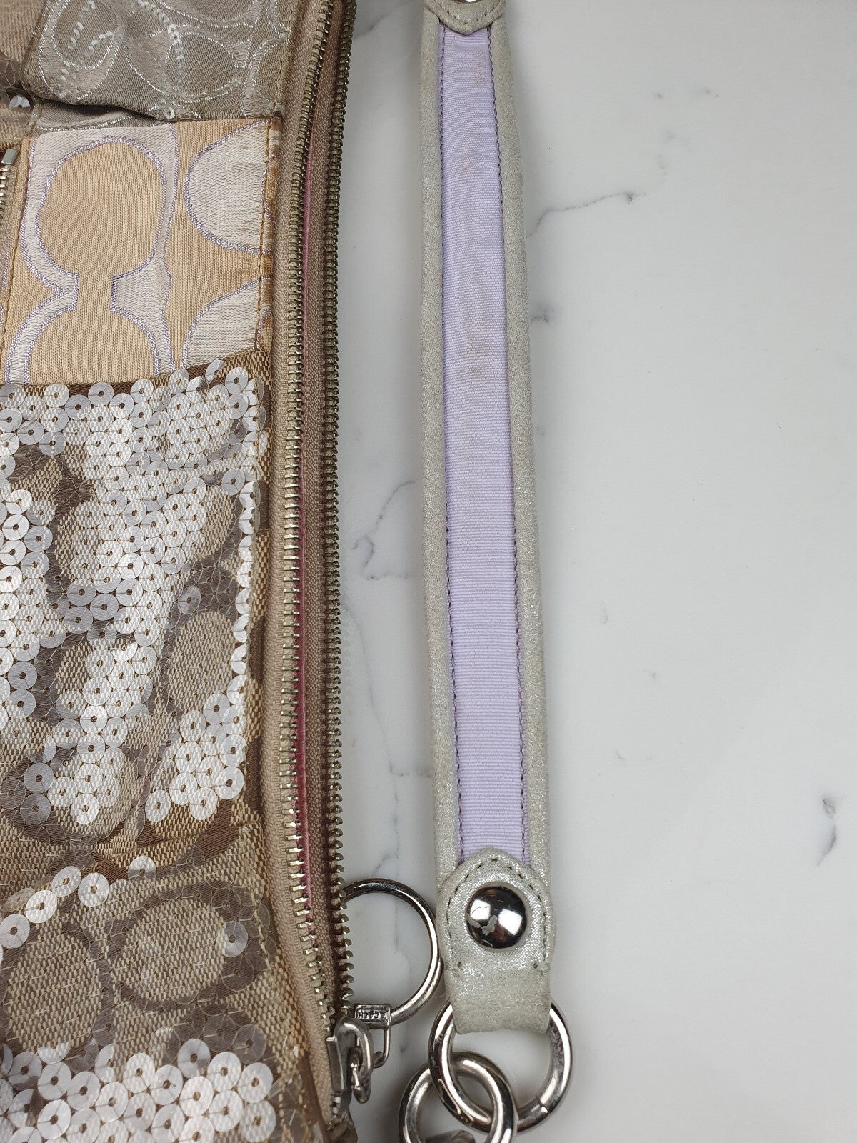 Coach Poppy Patchwork Shoulder Bag with Sequins