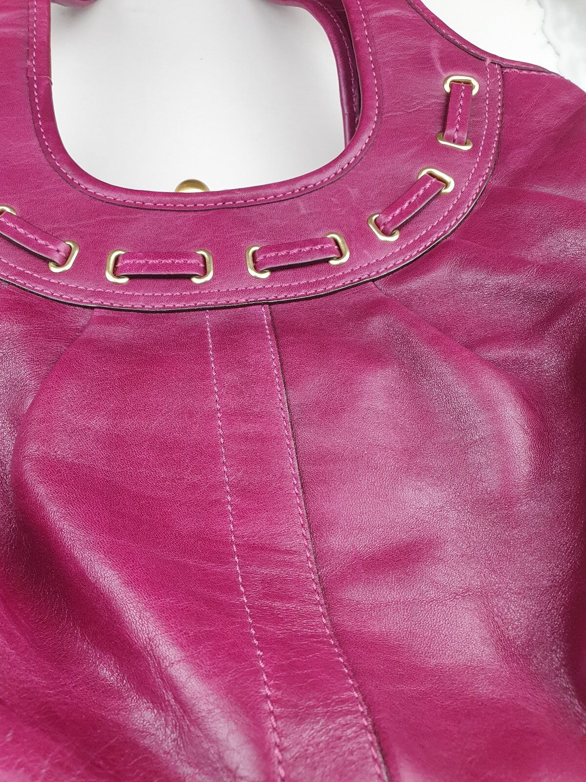 Coach Genuine Leather Purple Shoulder Bag