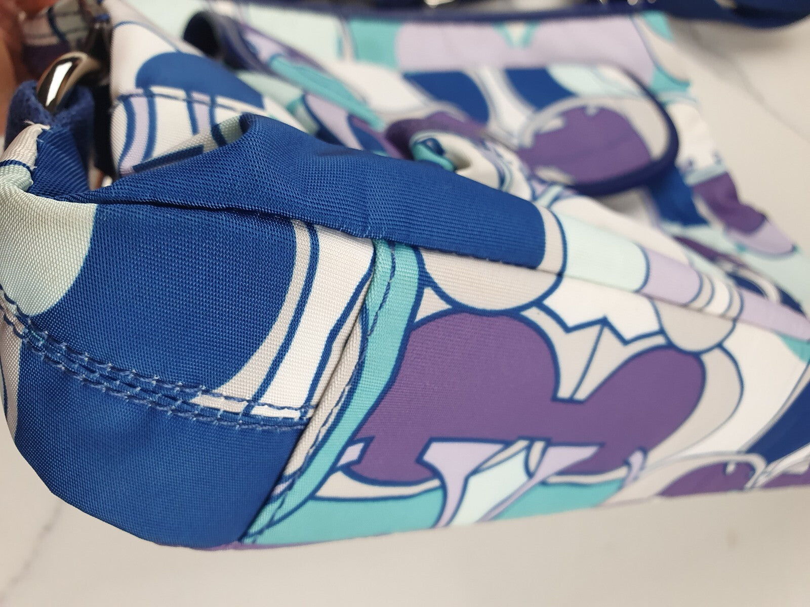 Coach Blue Purple Patterned Crossbody Bag