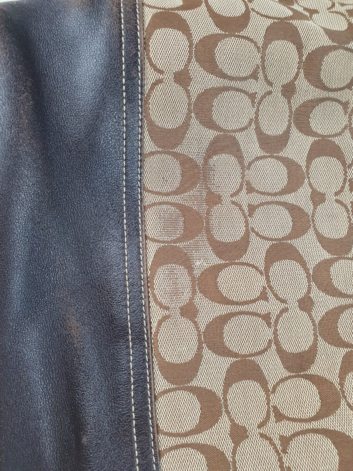 Coach Signature Canvas and Leather Shoulder Bag