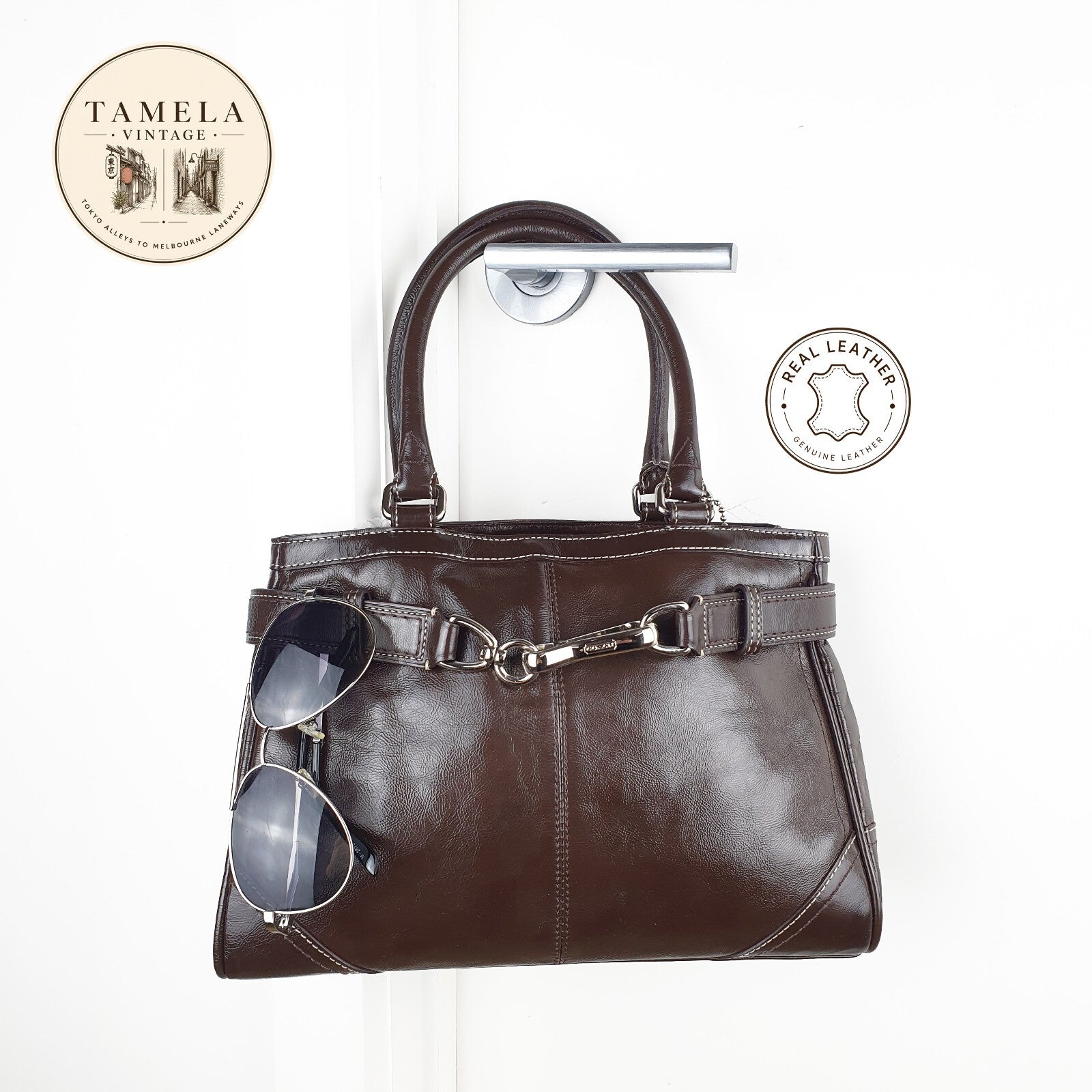 Coach Vintage Brown Genuine Leather Handbag