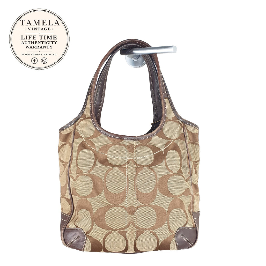 Coach Signature Canvas and Leather Tote Bag
