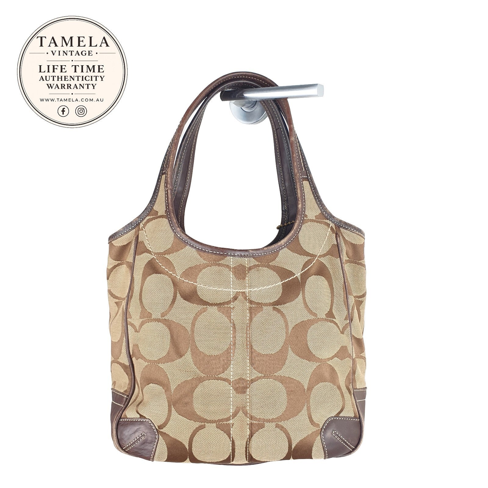 Coach Signature Canvas and Leather Tote Bag