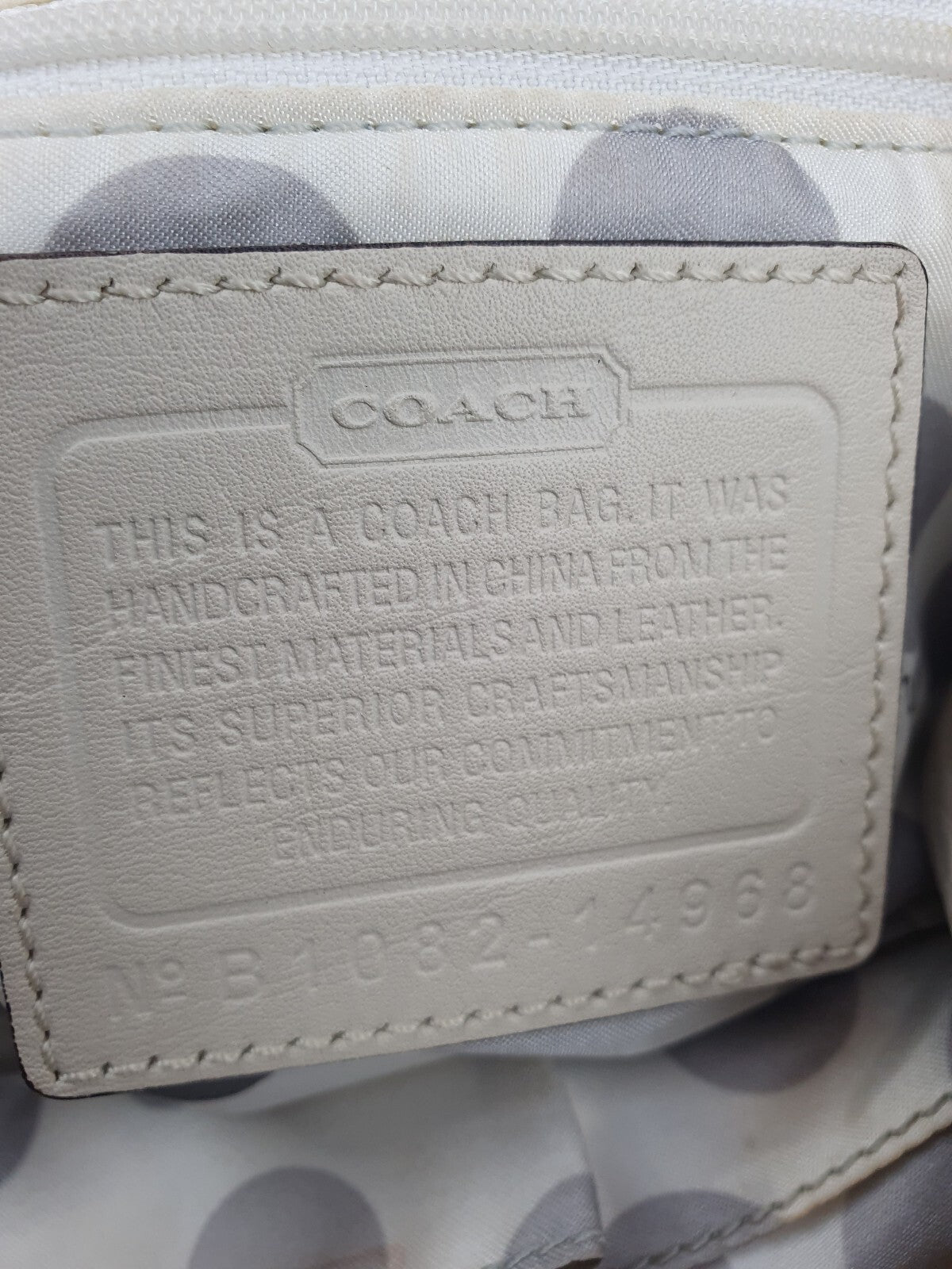 Coach Pebbled Leather Hobo Bag in Cream