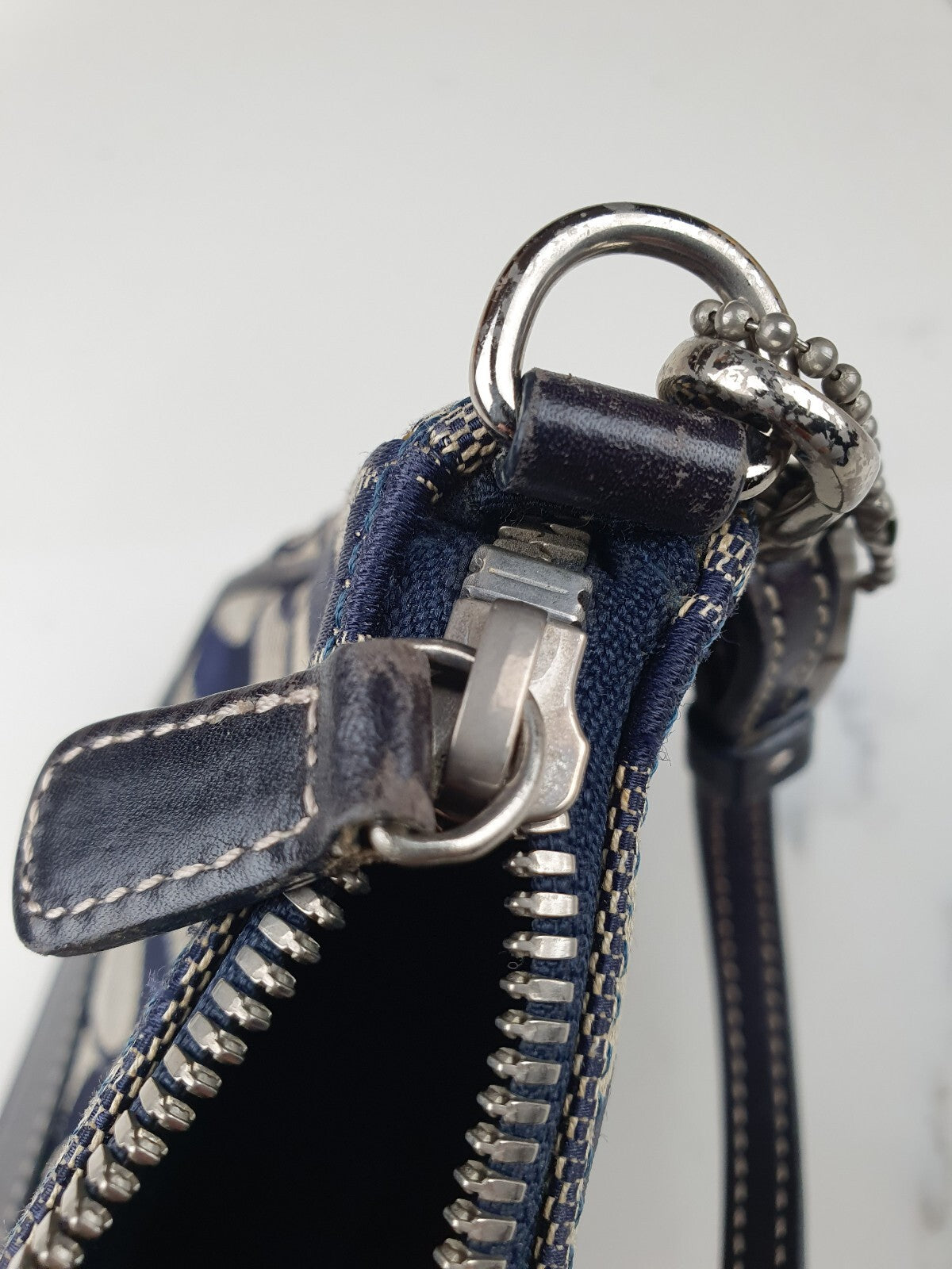 Coach Signature Canvas and Leather Small Shoulder Bag