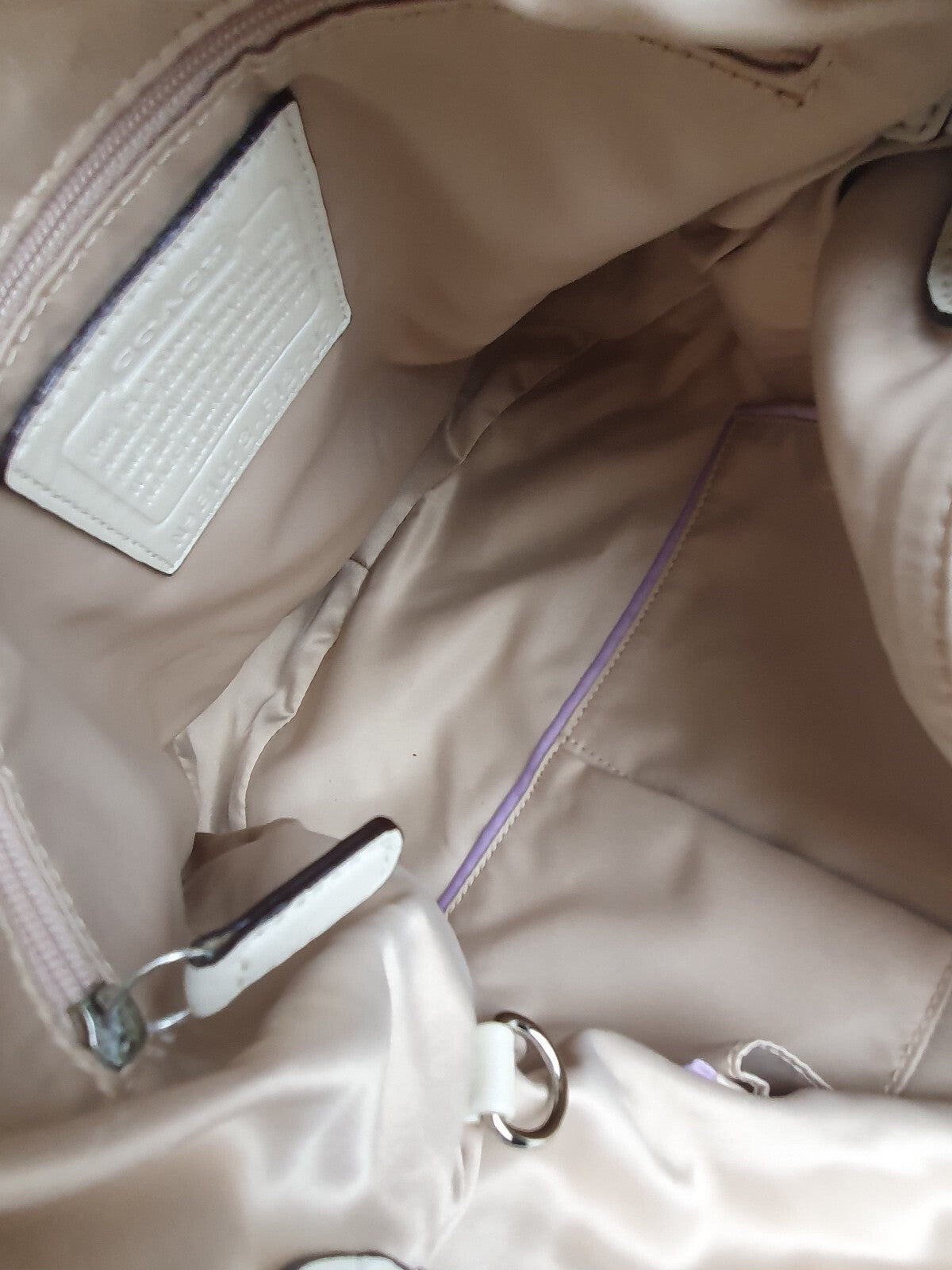 Coach Beige and Cream Signature Hobo Shoulder Bag