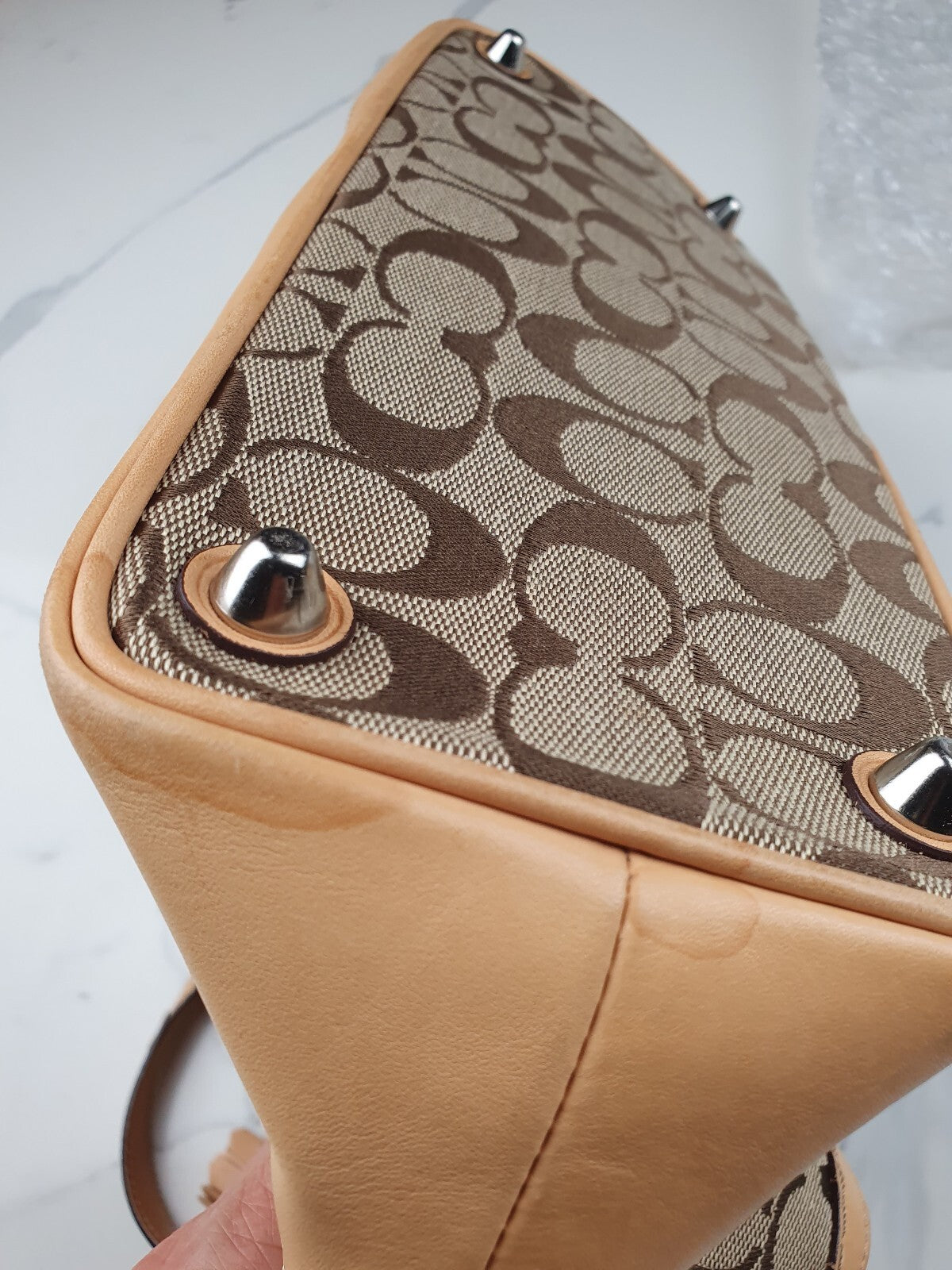 Coach Signature Canvas and Leather Tote Bag