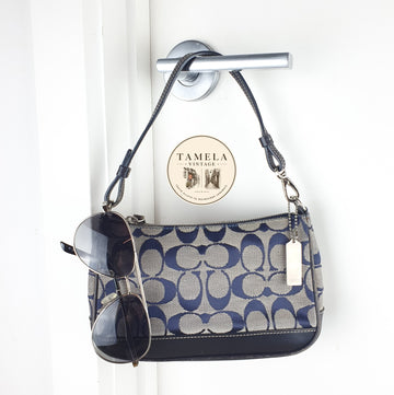 Coach Signature Canvas and Leather Small Shoulder Bag