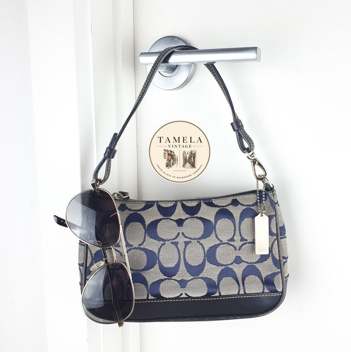 Coach Signature Canvas and Leather Small Shoulder Bag