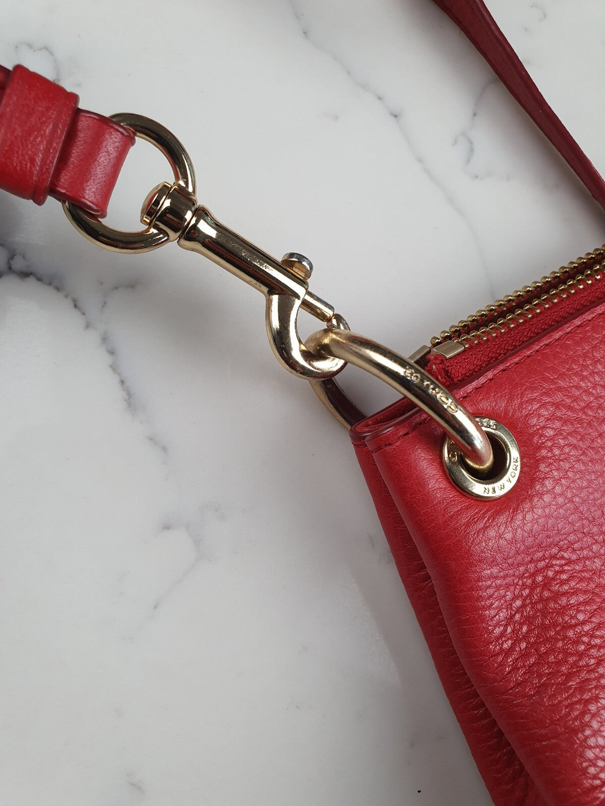 Coach Red Leather Crossbody Bag