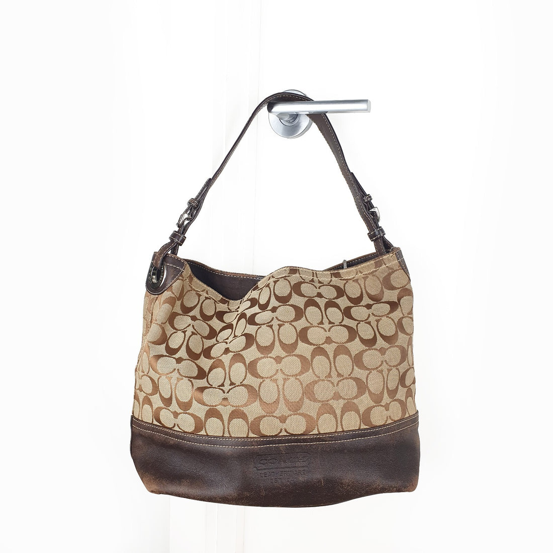 Coach Signature Canvas and Leather Shoulder Bag