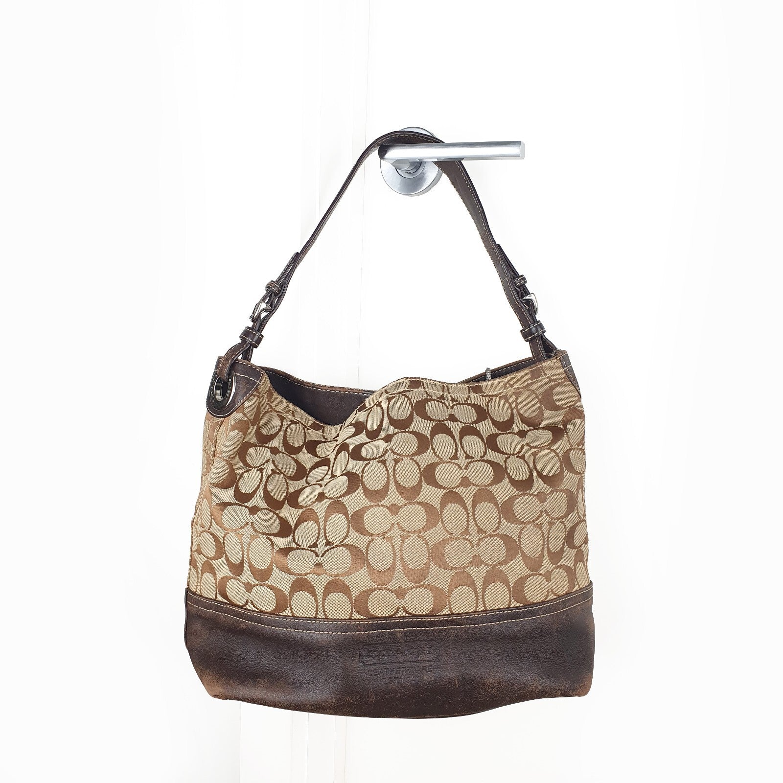 Coach Signature Canvas and Leather Shoulder Bag
