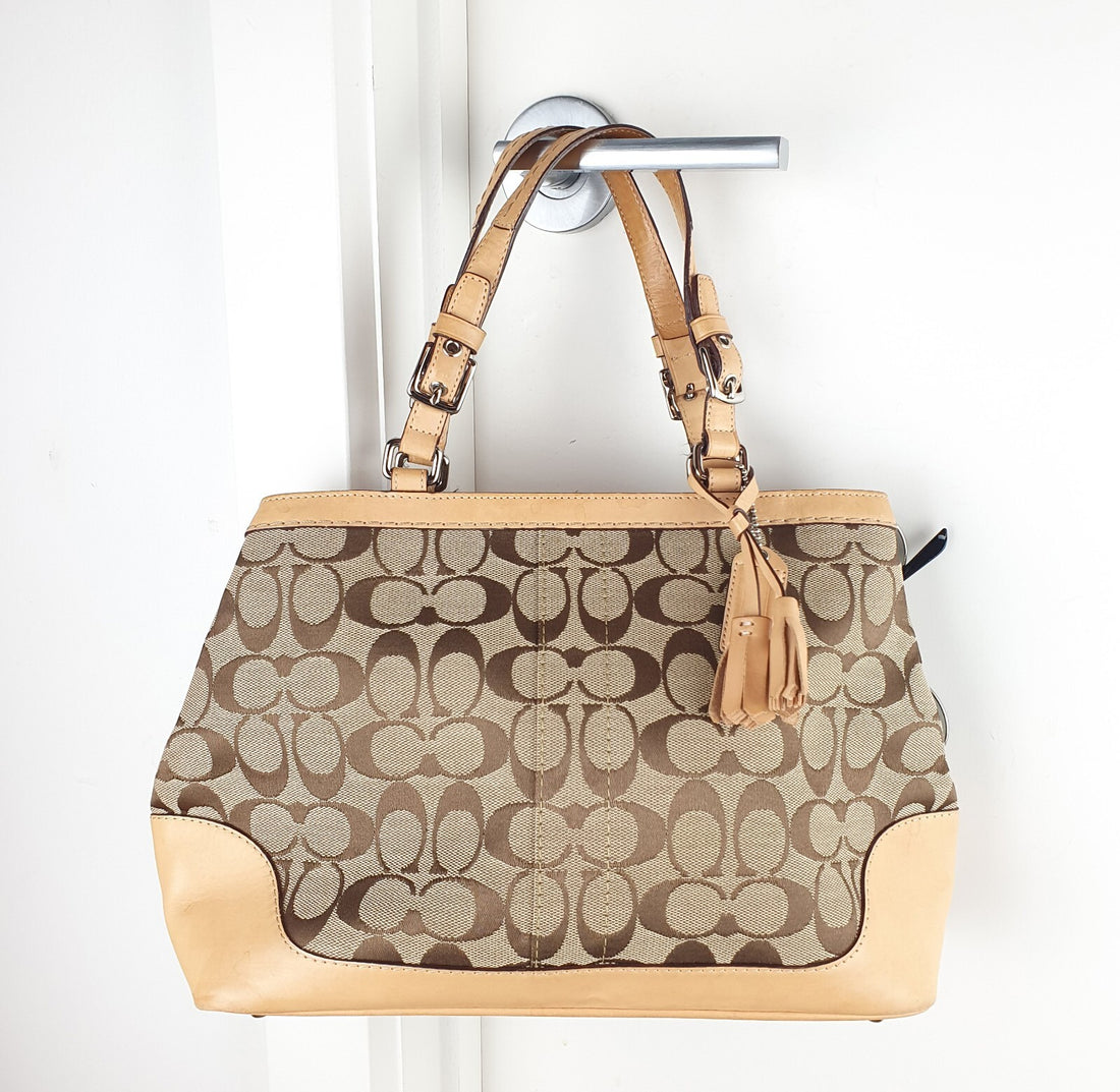 Coach Signature Canvas and Leather Tote Bag