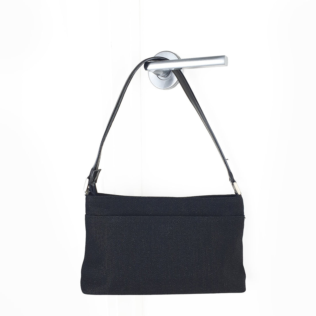 Pink & Dianne Black Textured Shoulder Bag