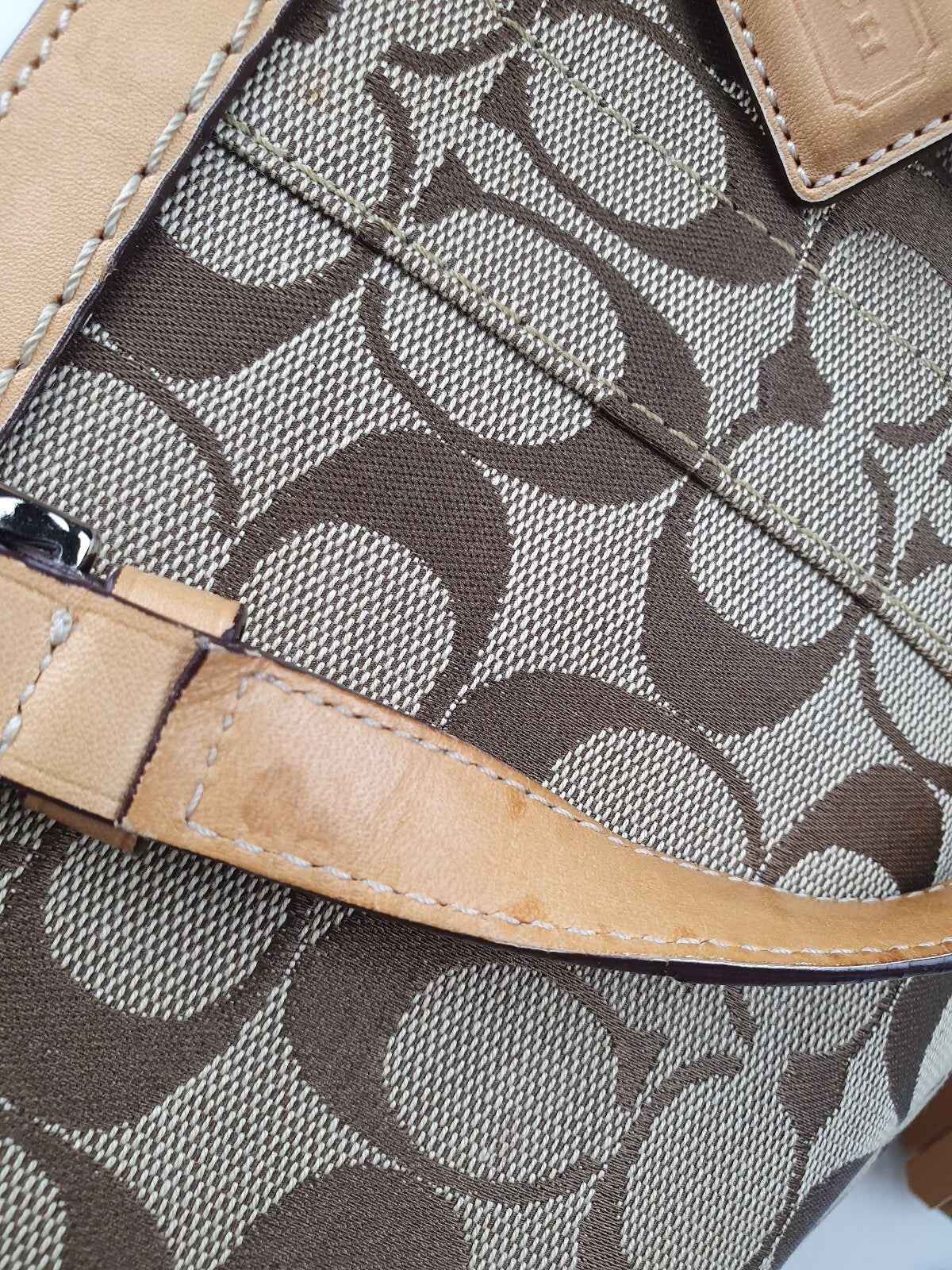 Coach Signature Canvas and Leather Tote Bag