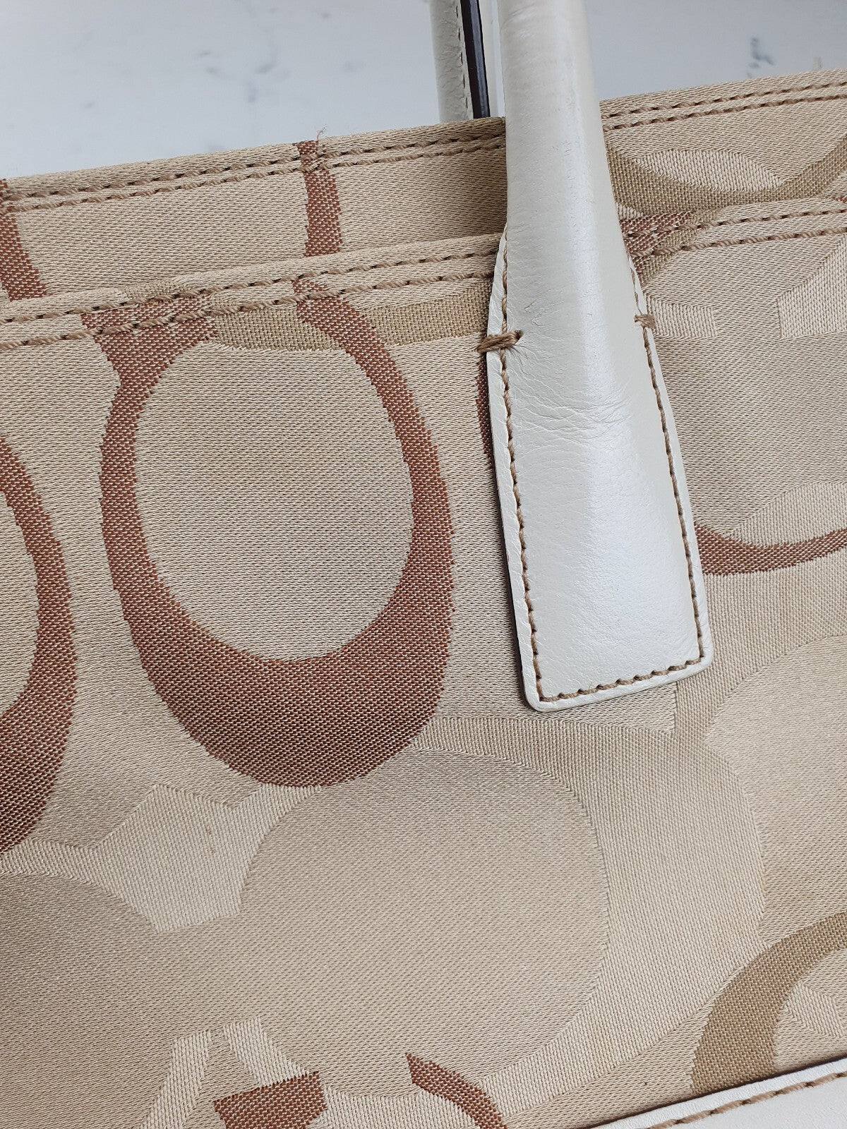 Coach Signature Canvas and Leather Satchel Handbag