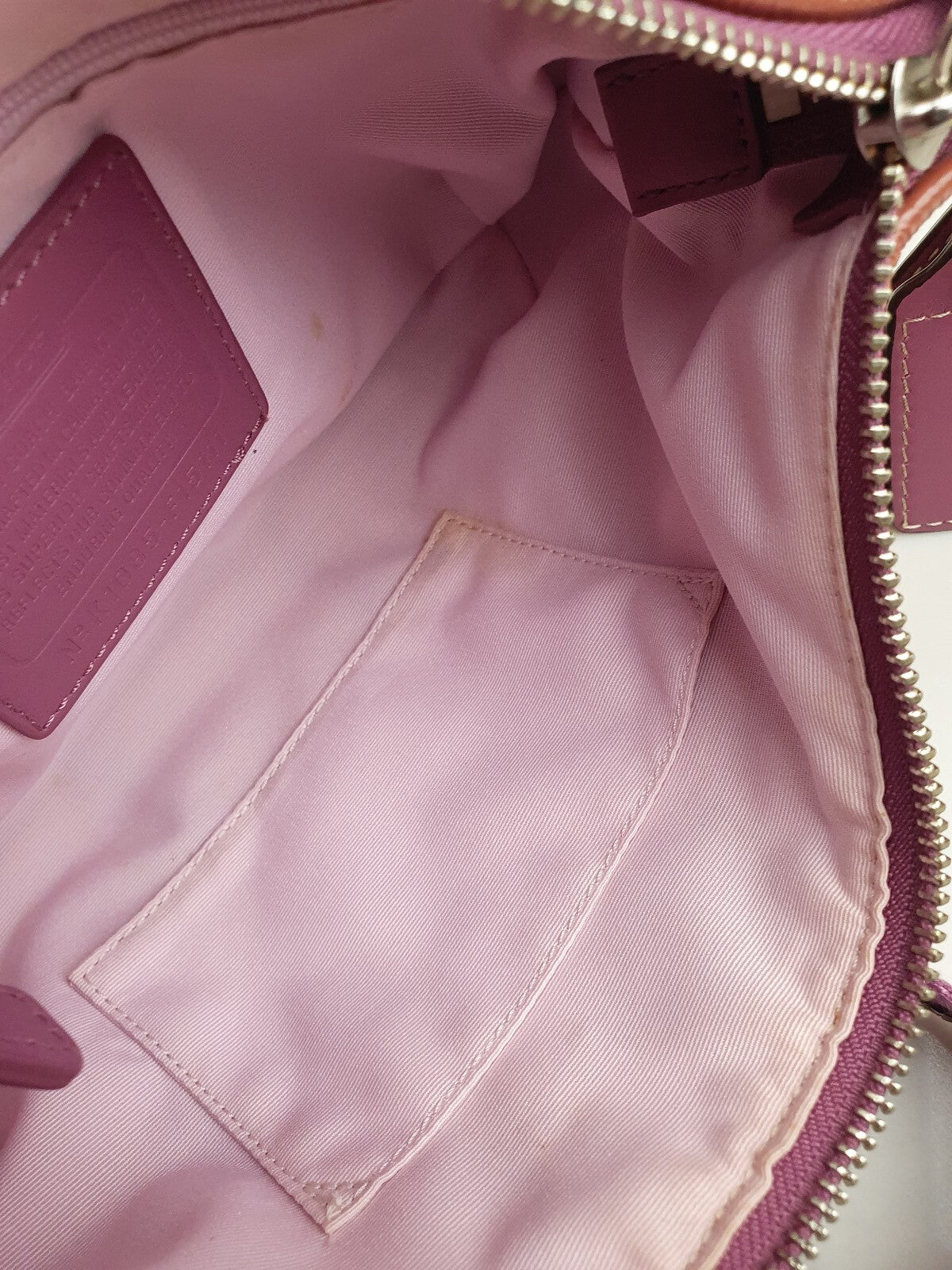 Coach Beige and Pink Signature Jacquard Crossbody Bag with Leather Trim