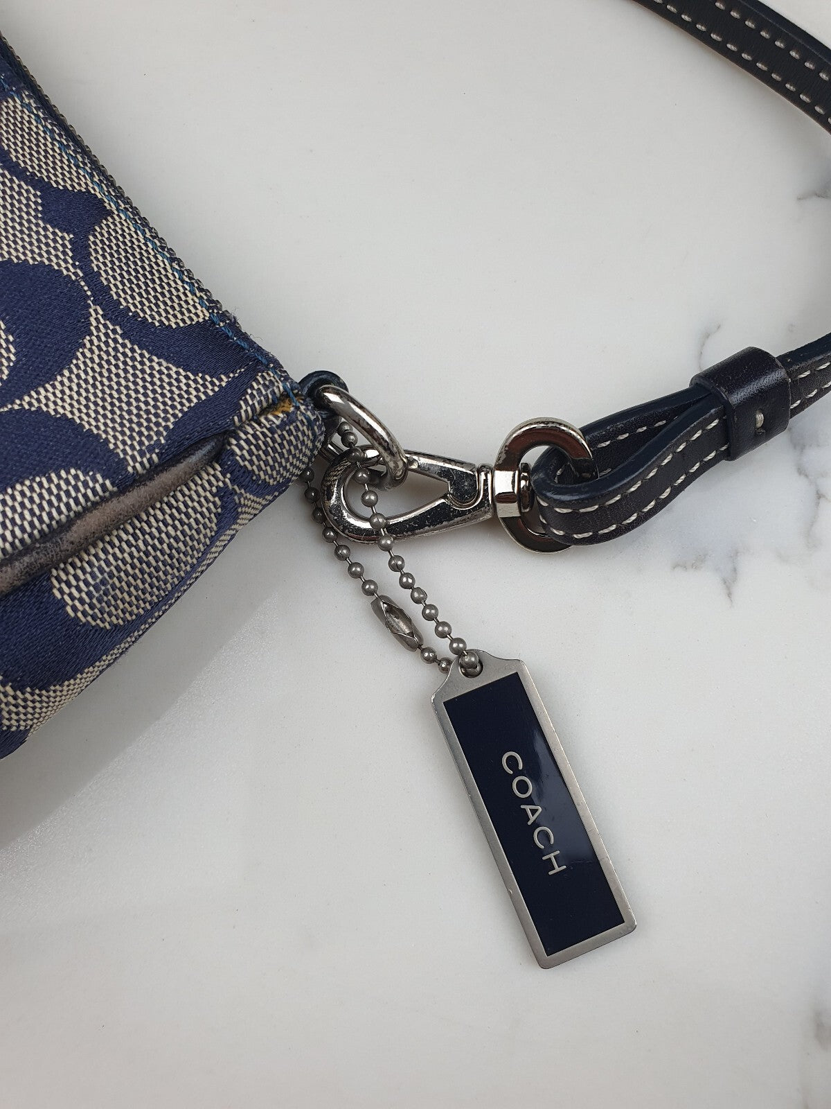 Coach Signature Canvas and Leather Small Shoulder Bag