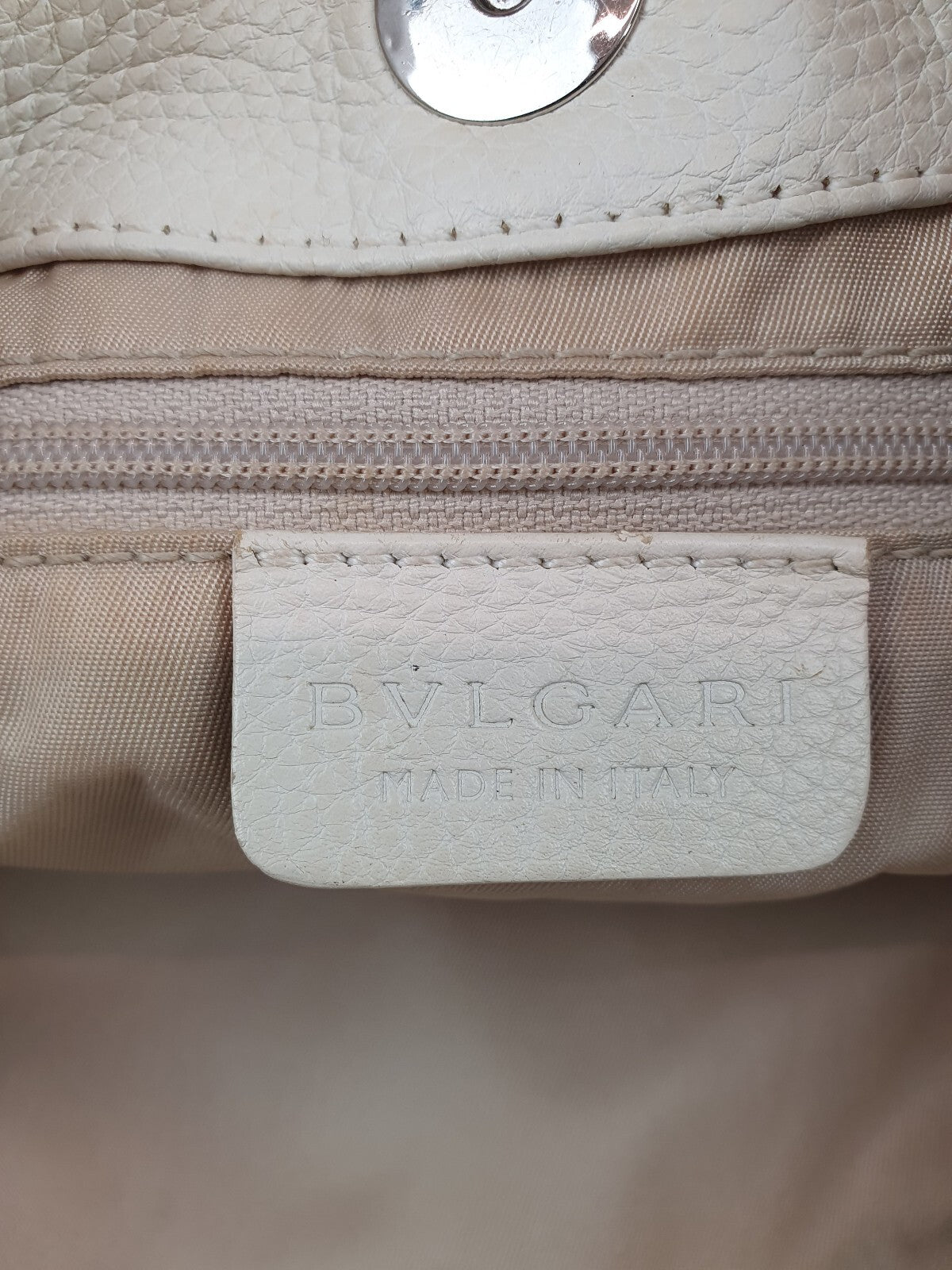 BVLGARI Logo Mania All-over Print Tote Bag Canvas Made in Italy Handbag