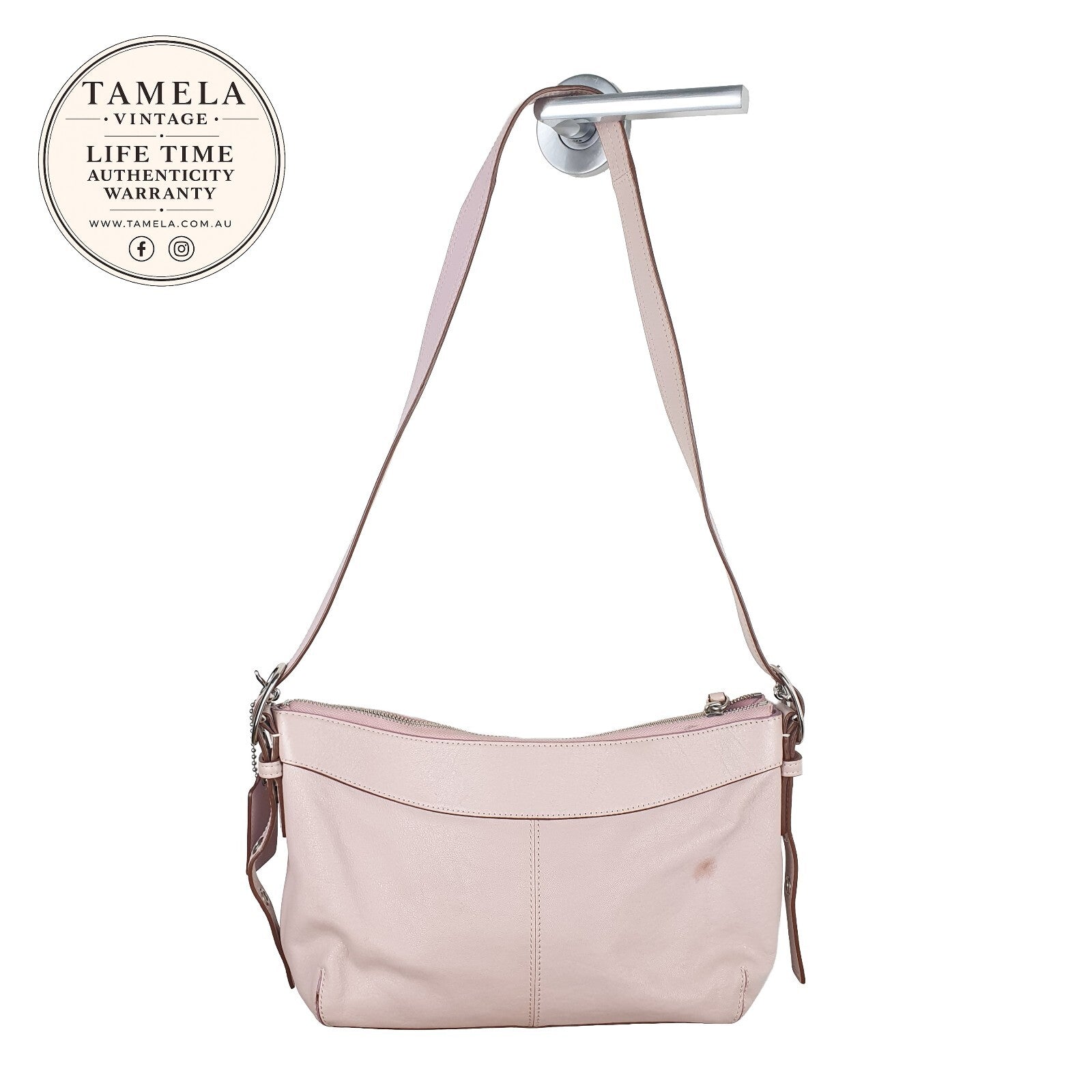 Vintage Coach Pink Leather Shoulder Bag