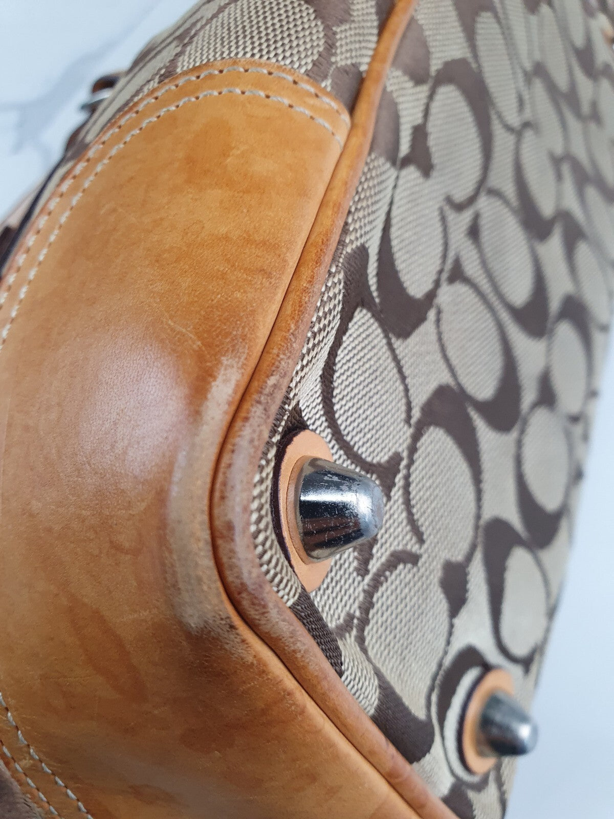Coach Vintage Signature Canvas and Leather Tote Bag