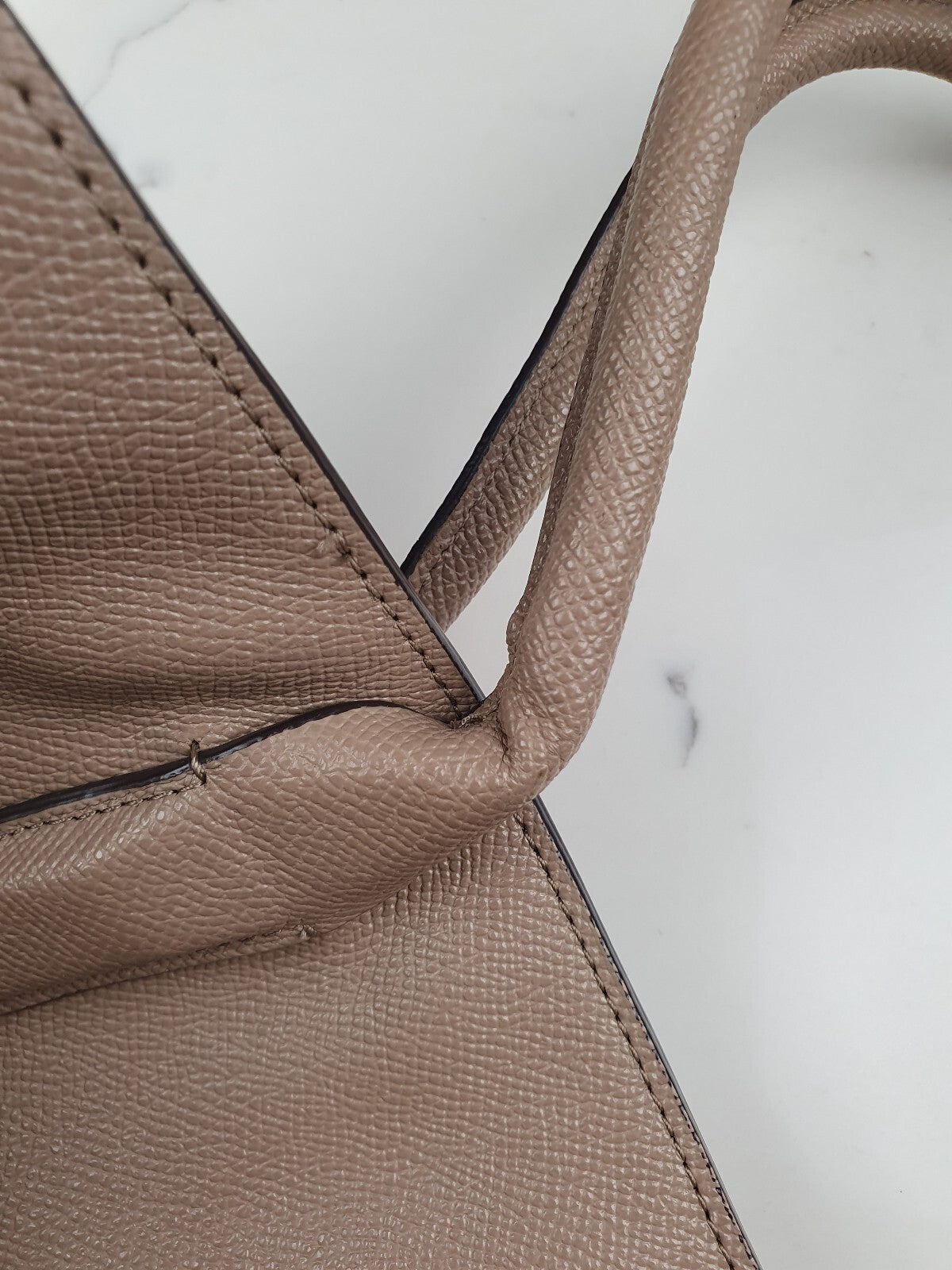 Coach Beige Leather Tote Handbag