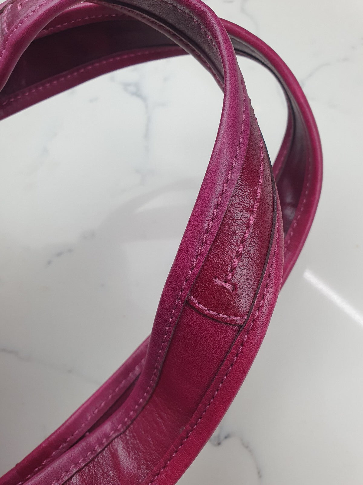 Coach Genuine Leather Purple Shoulder Bag