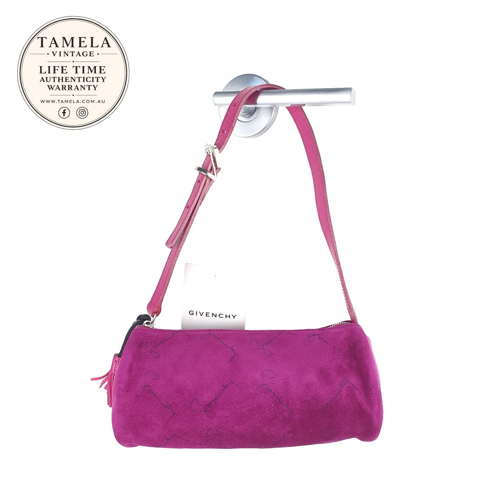 Givenchy Vintage Pink Suede Shoulder Bag