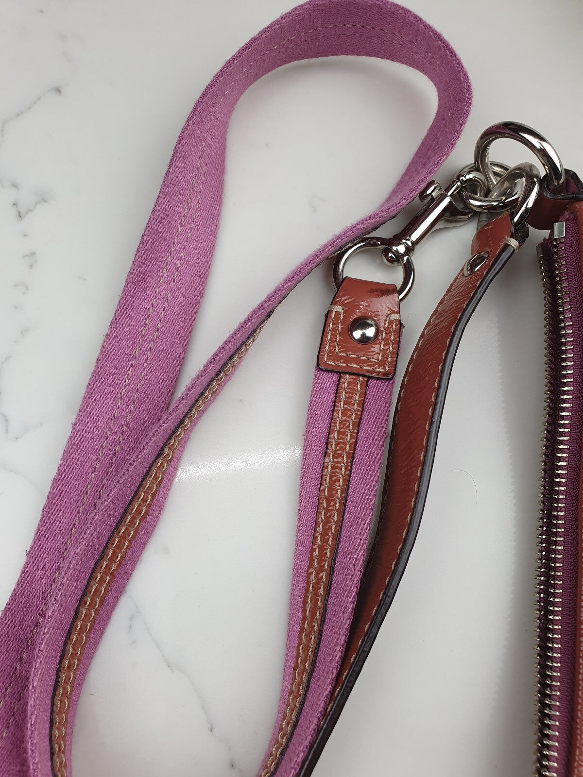 Coach Beige and Pink Signature Jacquard Crossbody Bag with Leather Trim
