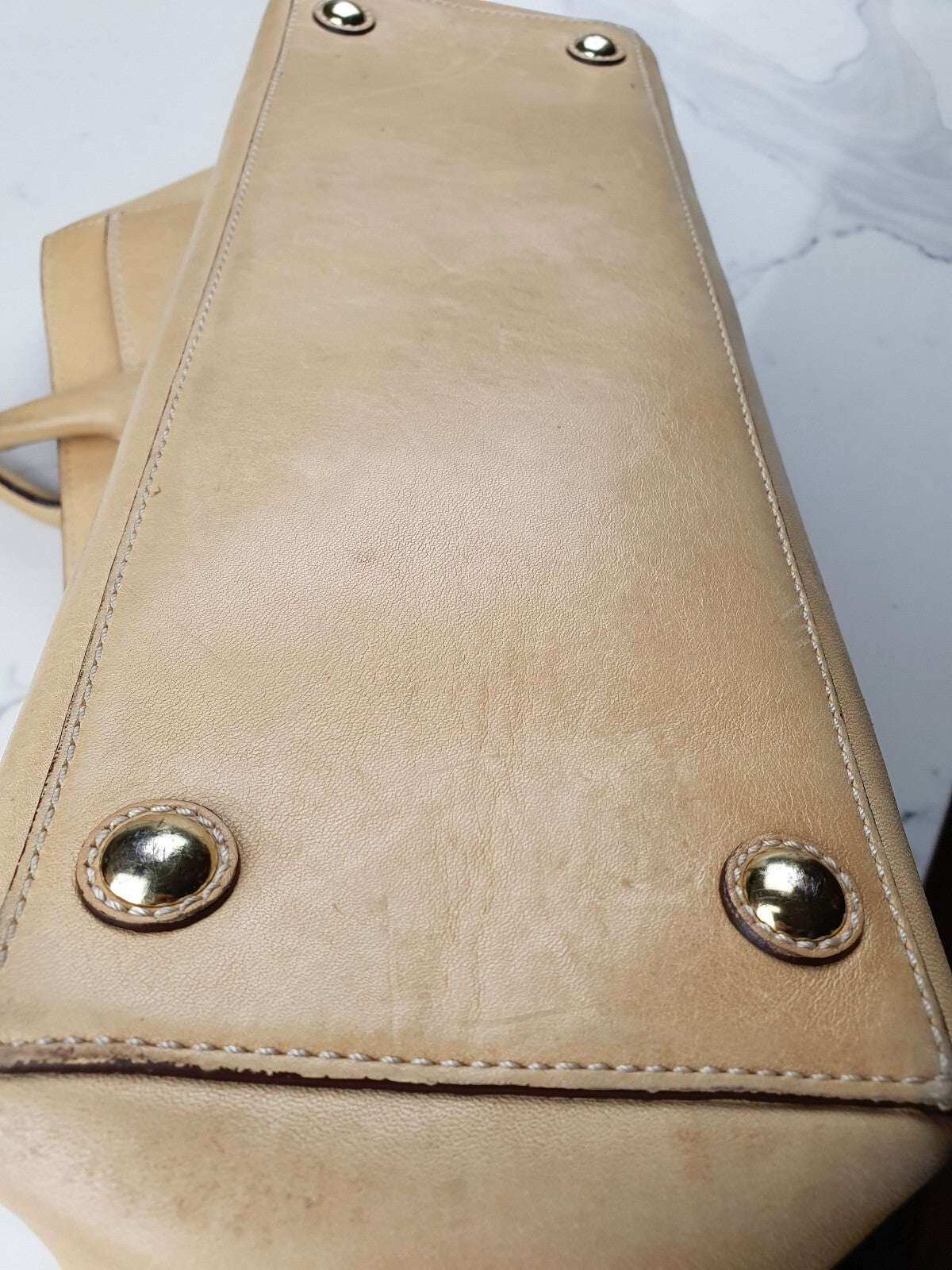 Coach Vintage Cream Leather Tote Bag