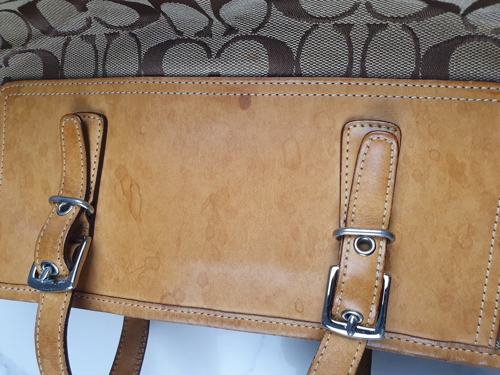 Coach Vintage Signature Canvas and Leather Tote Bag